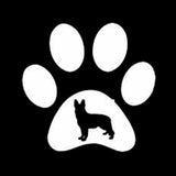 German Shepherd Paw Print, 15.2*14.7CM, Vinyl Decal, Car Sticker, Black/Silver