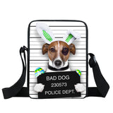 Dog Mini Messenger Bags,  Kids School Bags, Bookbag, Travel Bag, Backpack, Labrador, Rottweiler, Border Collies,   Women  Girls