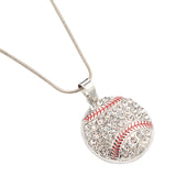 Softball Necklace, Alloy Necklace, Athlete Jewelry, Yellow or White