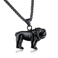 Bulldog Stainless Steel Necklace, Pendant, Gold, Silver, Black