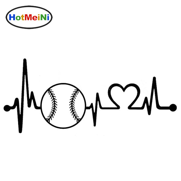 Softball Heartbeat Lifeline Car Sticker, Fine Decals, Can Be Attached To Any Flat Surface, 13 Variations, FREE Shipping