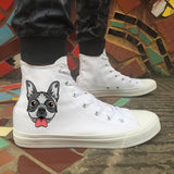 Shih Tzu, Pug, French Bulldog Wen Original Design High Top Woman Canvas Casual Shoes White Black Man Sneakers