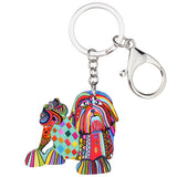 Shih Tzu Acrylic Cartoon Key Ring, Pekingese Key Chains,  Car Key, Handbag Wallet Charms