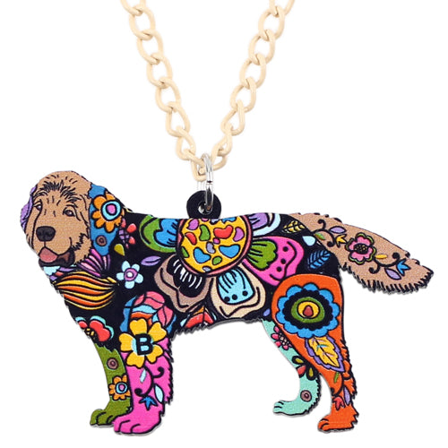 Newfoundland Necklace, Acrylic Cartoon Pendant, Chain, Pendant,  Animal Fashion Jewelry, 6 Variations