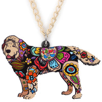 Newfoundland Necklace, Acrylic Cartoon Pendant, Chain, Pendant,  Animal Fashion Jewelry, 6 Variations