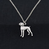 German Shorthaired Pointer Vintage Silver Boho Vizsla  Dog Charm Statement Necklace Long Chain For Women Men Jewelry Choker