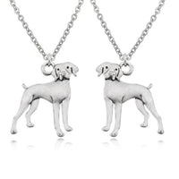 German Shorthaired Pointer Vintage Silver Boho Vizsla  Dog Charm Statement Necklace Long Chain For Women Men Jewelry Choker