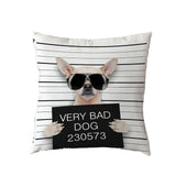 Bad Dogs Cushion Covers French Bulldog Pug Poodle Pillow Cover 45*45cm Polyester Peach Skin Pillowcase Home Sofa Chair Decorate