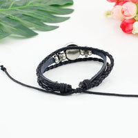 Rottweiler Glass Cabochon Bracelet, Sheltie, Shar Pei Dog, Multilayer Leather Bracelet, Fashion Accessories, Jewelry